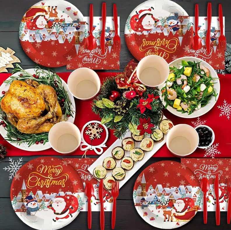 Christmas Tableware Set, 168PCS