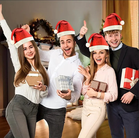 10pcs Santa Hats for Adults