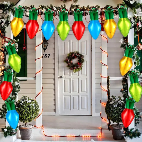 60PCS Christmas Light Bulb Foil Balloons