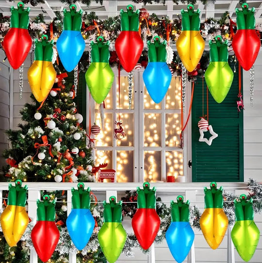 60PCS Christmas Light Bulb Foil Balloons