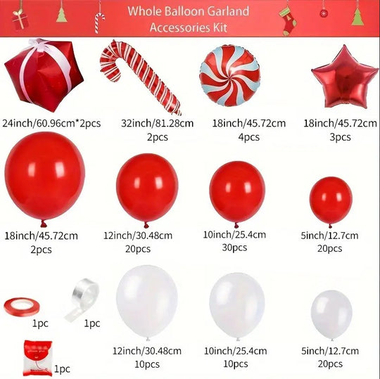 126 PCS Christmas Balloon Garland Arch Kit