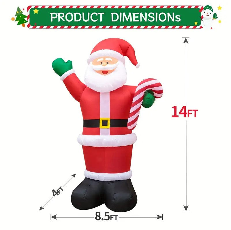 14FT Christmas Inflatables Santa Claus with LED Lights 220V