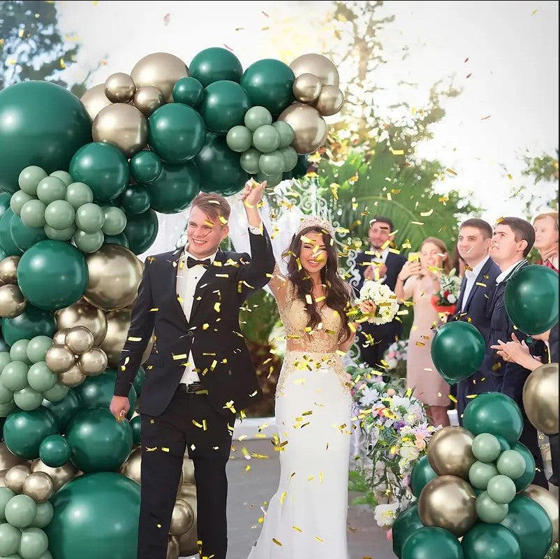 109 Pack Sage Green & Golden Balloons Themed Decor