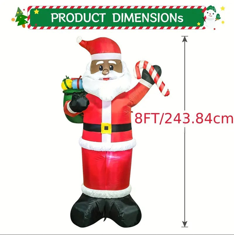 8FT Christmas Inflatables Santa Claus with LED Lights