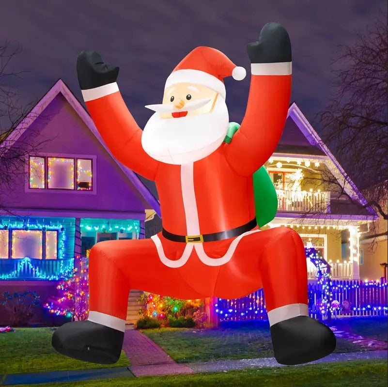 6FT  Inflatables Santa Claus With Gift Bag with LED Lights