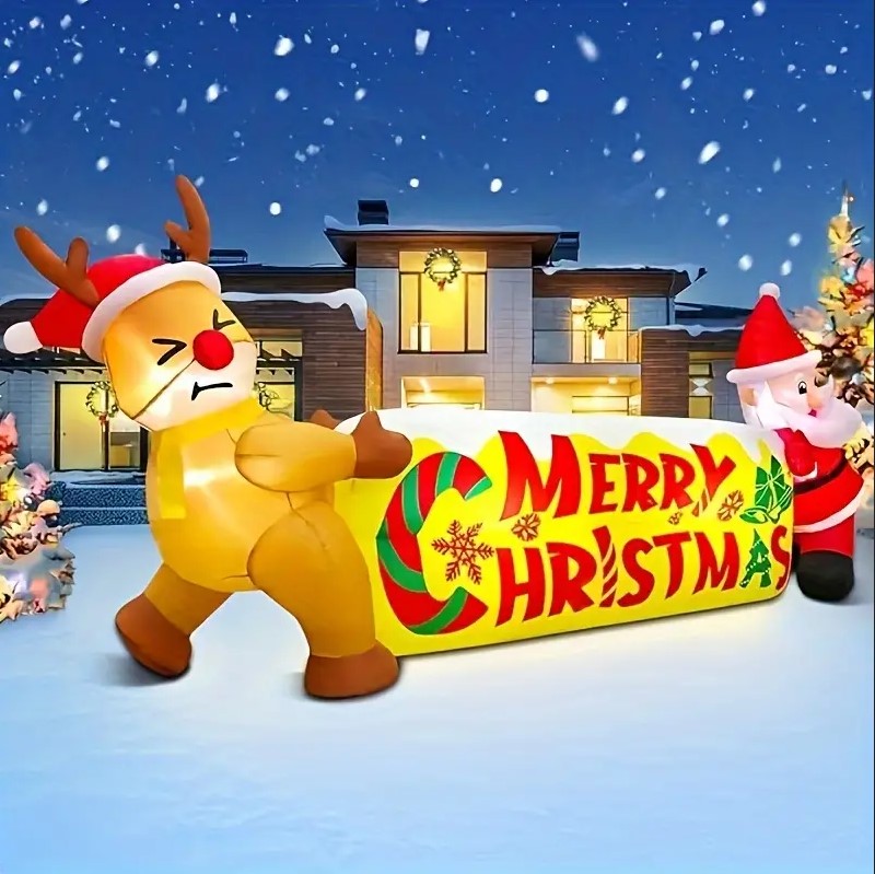 10FT Christmas Inflatable Outdoor Décor with LED Lights