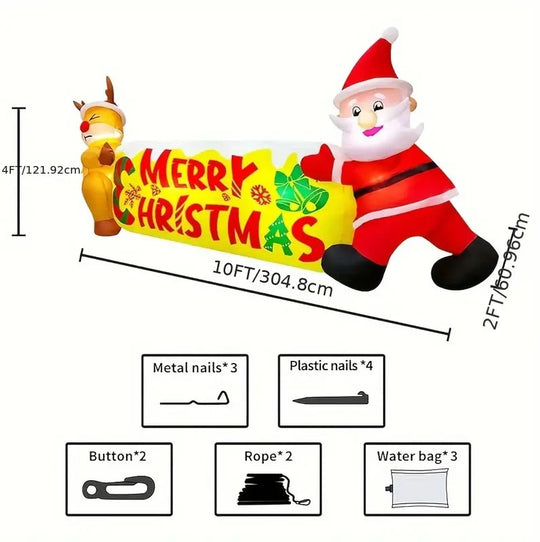 10FT Christmas Inflatable Outdoor Décor with LED Lights