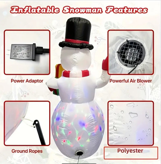 5FT Inflatable Snowman with LED Lights Outdoor Decor