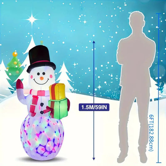 5FT Inflatable Snowman with LED Lights Outdoor Decor