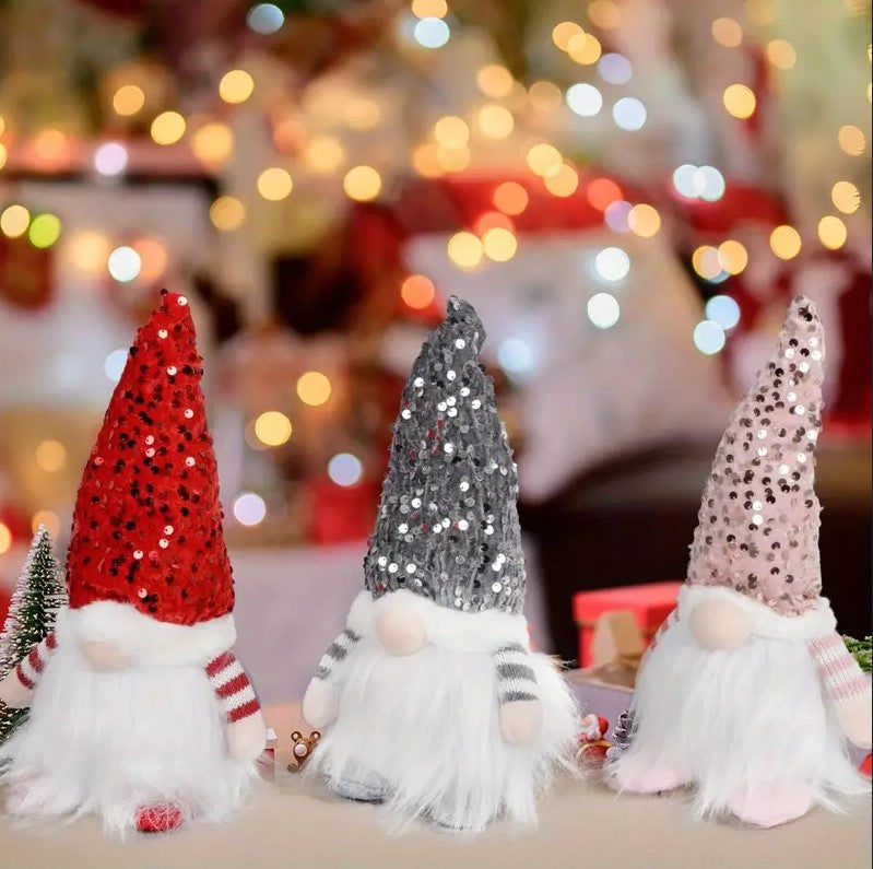 3 Pack Christmas Gnomes with LED Lights