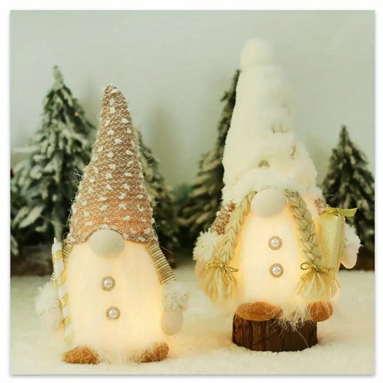 2PCS Christmas Gnome with LED Lights