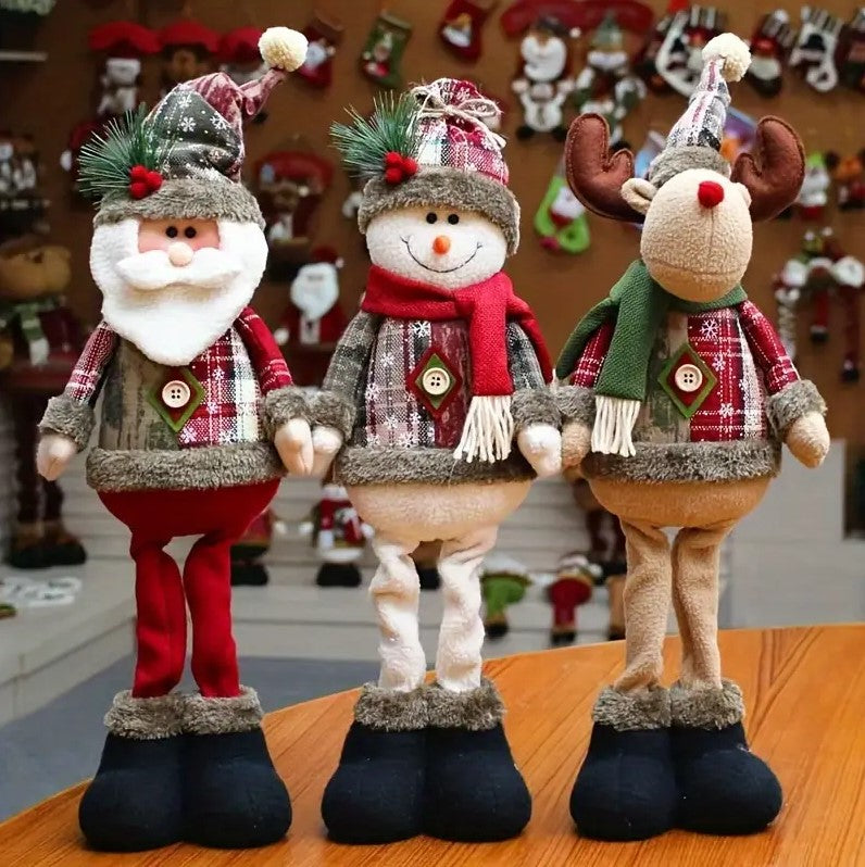 3PCS Christmas Decor Set Reindeer, Snowman & Santa Claus