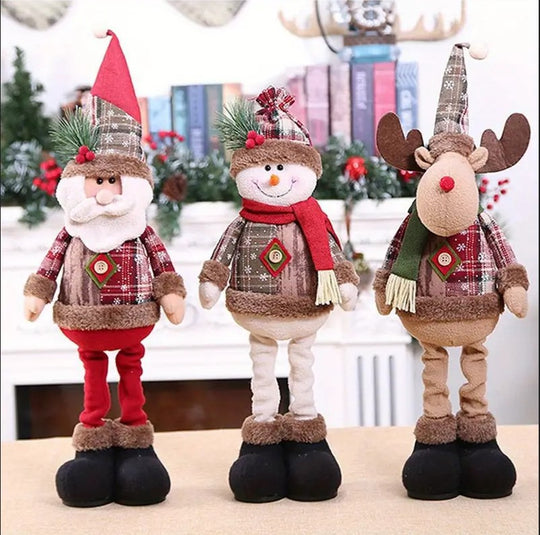 3PCS Christmas Decor Set Reindeer, Snowman & Santa Claus