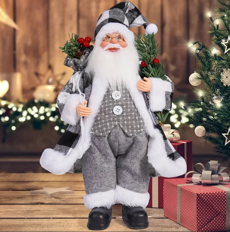 6Ft Inflatable Santa claus on bear + Santa Claus Figurine 12"  + “2025" balloon