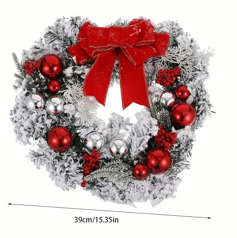 1PCS Festive Christmas Wreath 15 inch