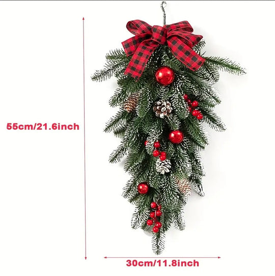 Artificial Christmas Teardrop Swag - 21.6 Inches