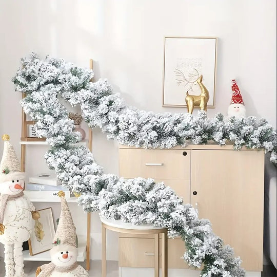 Snow Flocked Christmas Garland 9FT