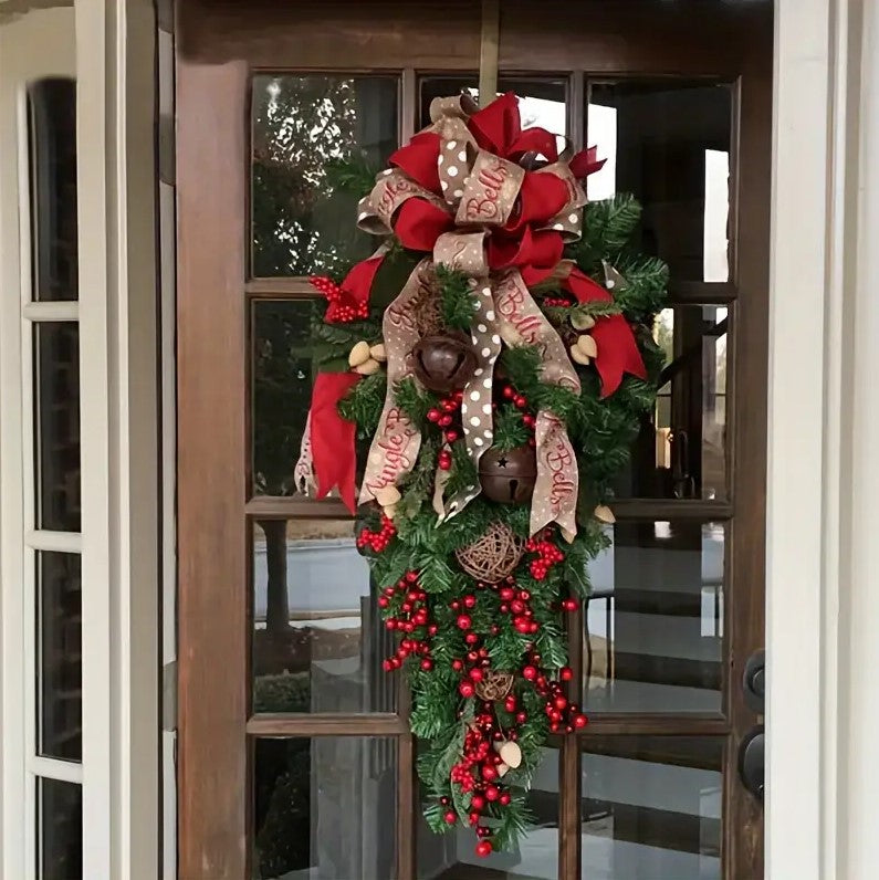 1PCS Classic Christmas Wreath for Front Door - 25 inch