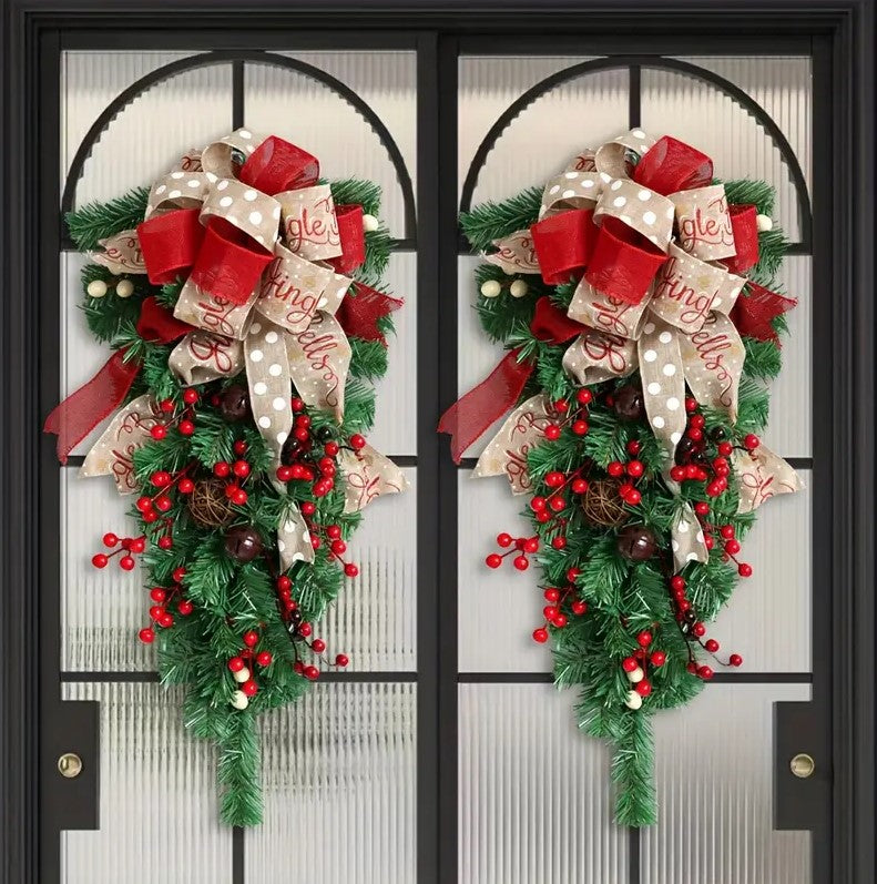 1PCS Classic Christmas Wreath for Front Door - 25 inch