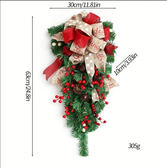 1PCS Classic Christmas Wreath for Front Door - 25 inch