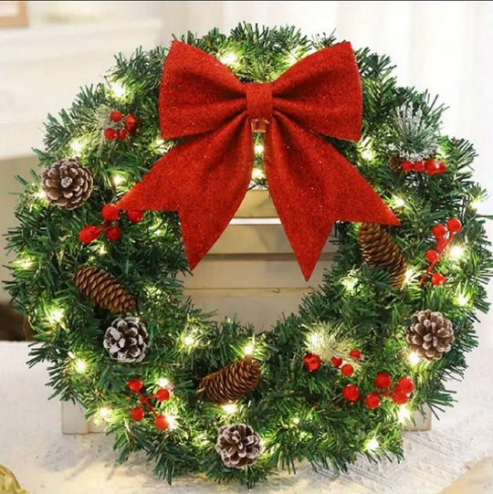 Christmas Wreath with LED Lights - 20inch