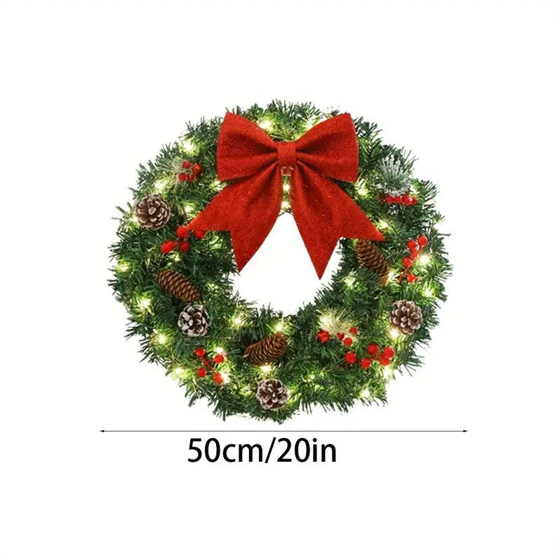 Christmas Wreath with LED Lights - 20inch