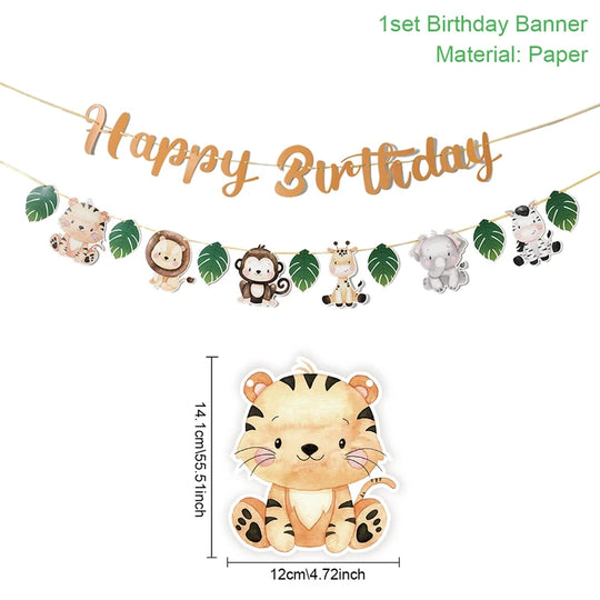 Complete Jungle Animal Birthday Party Decoration