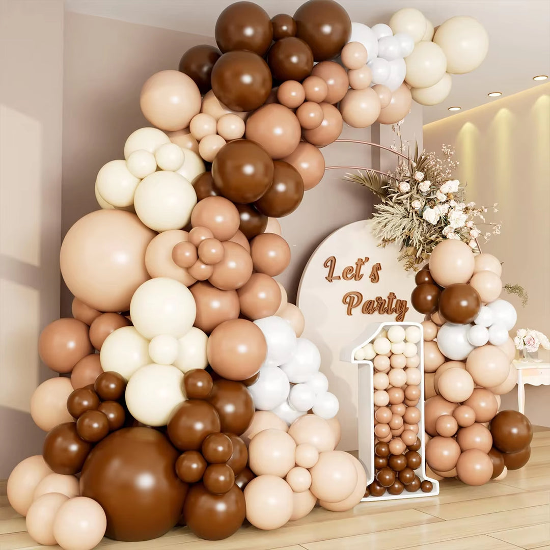 109 PCS Brown Balloons Garland Arch Kit Decor