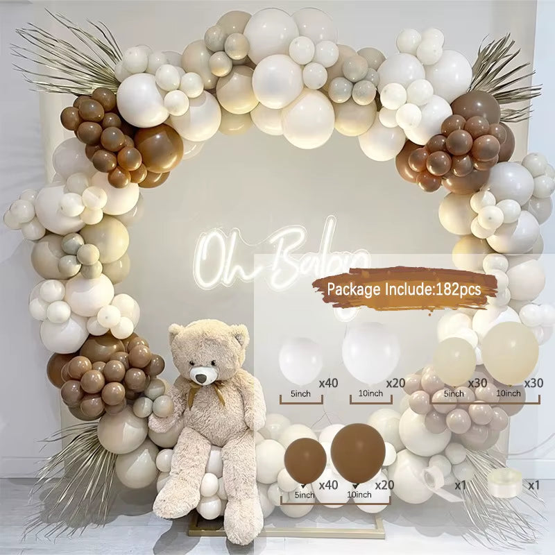 Coffee Brown Balloon Garland Arch Decor