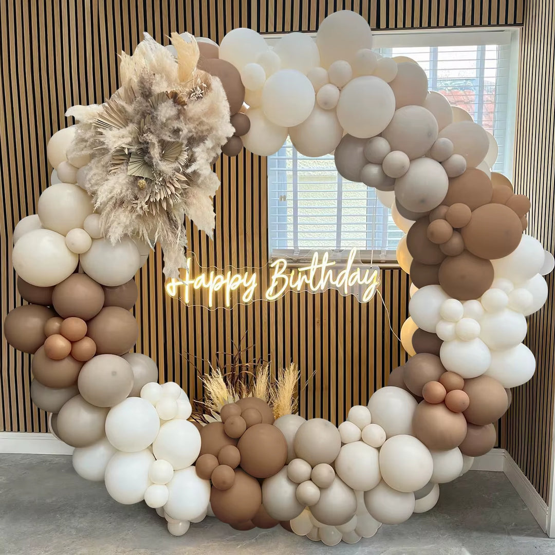 Coffee Brown Balloon Garland Arch Decor