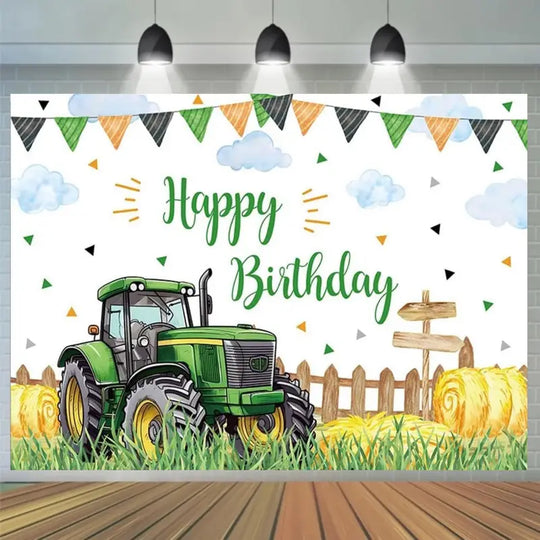 Farm Tractor Birthday Banner